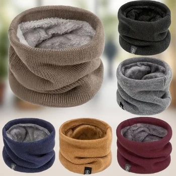 Warmer Strickschal, verdickter Plüsch, winddicht, Winter-Halsmanschette, kaltes Wetter, Outdoor-Sport, Ski