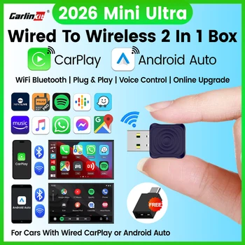 CarlinKit 5.0 Mini Ultra Wireless Adapter Wireless CarPlay Android Auto für OEM Auto Plug and Play WiFi