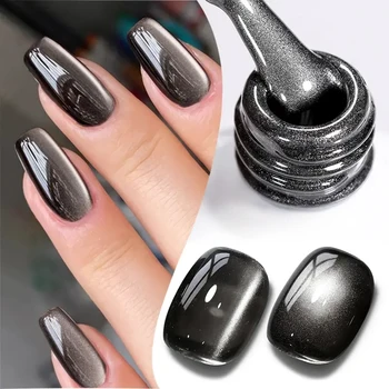 WS Schwarz Glas Katze Magnetische Gel Nagellack Punk Stil Nail art Maniküre Varnis Semi Permanent Gel