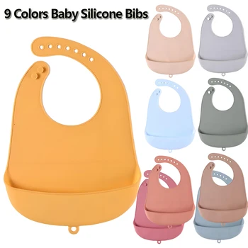 Baby-Lätzchen, verstellbar, wasserdicht, für Babys, weiches essbares Silikon, für Neugeborene, Speichel