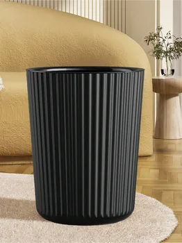 Einfacher gestreifter Mülleimer, Papierkorb für Schlafzimmer, Wohnzimmer, Badezimmer