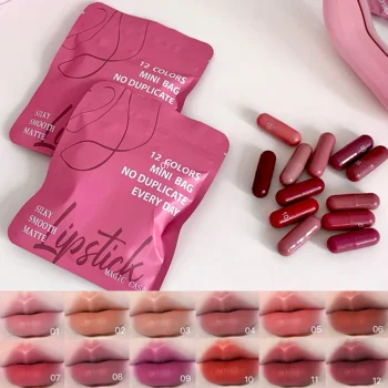 Magic Casa 12-Farben-Matt-Lippenbalsam-Set, langlebig und lichtecht, perfektes Geschenk für Frauen, ideal