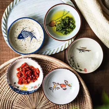 5er-Set japanische Snackteller/Saucenschalen, ideal für kalte Speisen, Gewürze, Trockenfrüchte, Kimchi