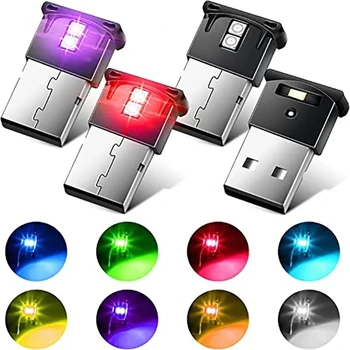 Mini-USB-LED-Autolicht, Auto-Innenraum-Atmosphärenlicht, Notbeleuchtung, RGB-Auto-Dekorationslampe, buntes