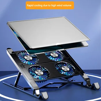 Laptop-Kühler-Basisständer, faltbares Laptop-Kühlpad, tragbar, verstellbar, Notebook-Ständer für 13-17,3 Zoll
