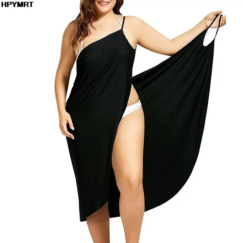 2022 5XL Sommer Damen Halter Kleid Einfarbig Sexy Hosenträger – Bild 5