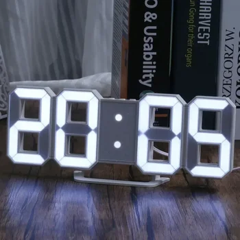 Kaufen Sie Produkte Uhr 3D LED Digital Wecker Wanduhr Zeit/Datum/Temperatur für Zuhause/Küche/Büro Uhren Dekor