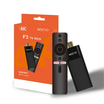 Ultra hd 4k android tv stick MX10-F3 stick mini home tv stick h313 quad core unterstützung 2.4/5g dual wifi