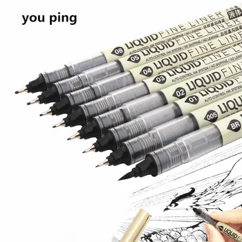 Große Kapazität Wasserdichte Tinte Kunst Marker Pinsel Stift Skizze Zeichnung comics Pigment Linie Stifte Büro