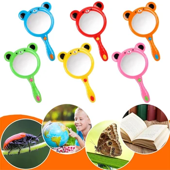 Set Niedliche Cartoon-Lupen für Kinder Handlupe zum Lesen Outdoor-Beobachtung Erkundung (3 Stück)