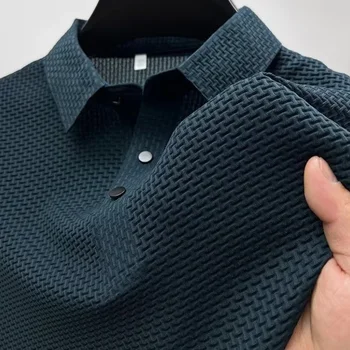 Marke Kleidung Sommer Neue männer Kurzarm T-shirt Eis Seide Kühlen und Atmungsaktive POLO-Shirt Business