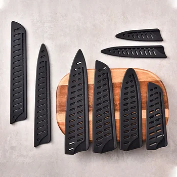 Küchenmesserhülle, schwarzer Kunststoff, Messerabdeckungen, Messerklatschenschutz, Abdeckung, Schutz, Koffer