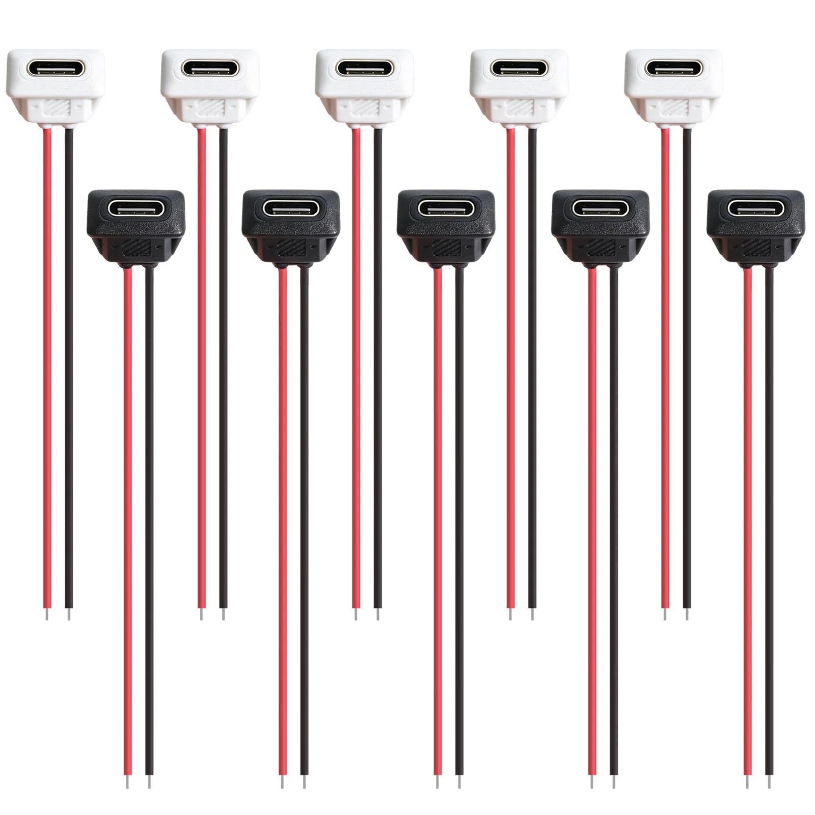 USB-C Einbaubuchse mit Crimpanschluss für Ladeport, im Set