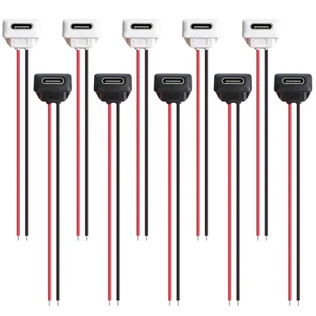 USB-C Einbaubuchse mit Crimpanschluss für Ladeport, im Set