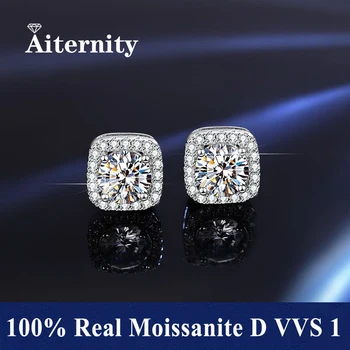 Promotion Moissanit-Ohrringe für Damen, bestehen Diamanttester-Stift, 100% mit Zertifikat, Ohrstecker, 925