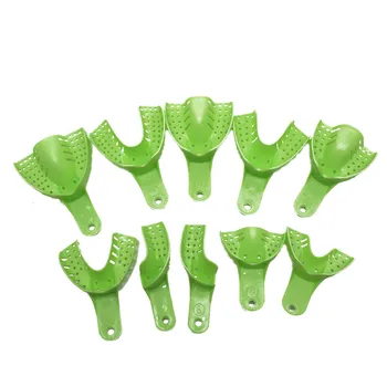 Autoklavierbar Dental Labor Kunststoff Abdruck Trays Volle Größe Grün Sterilisierbare Labor (10 Stück)