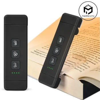 Clip-on Lesezeichen Buch Licht mit Timer USB wiederauf ladbare Lese lampe Mini LED Lese lampe tragbare