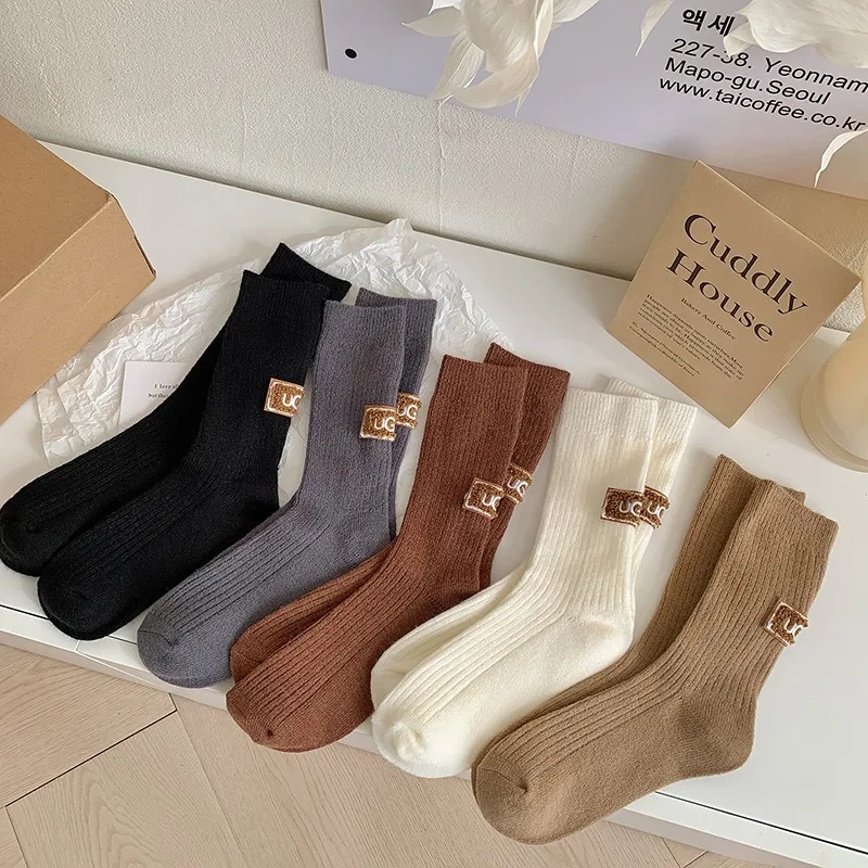Winter gemütliche verdickte Florsocken mittlere Wadenlänge