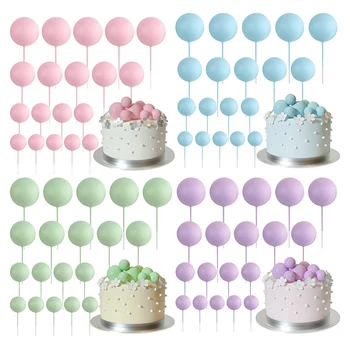 Mini-Ballon-Kuchenaufsatz-Dekorationen mit goldenen Kugelpicks - festliche Kuchendekoration (20 Stück)