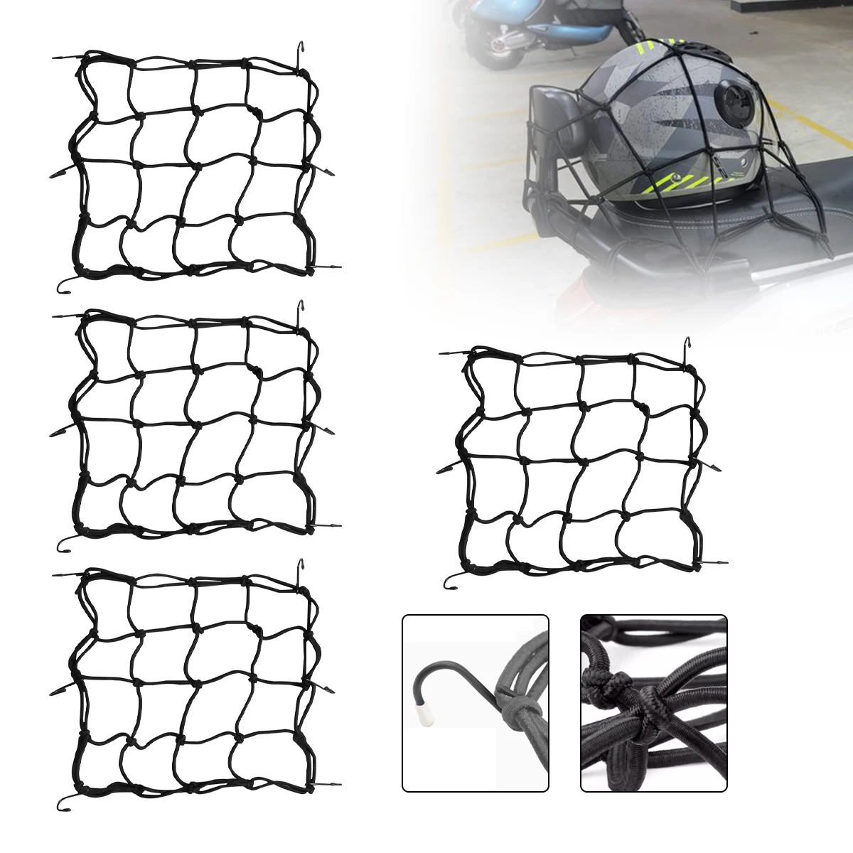 Bungee Cargo Net Stretch Gear Helm Gepäcknetz für Motorrad – Bild 2