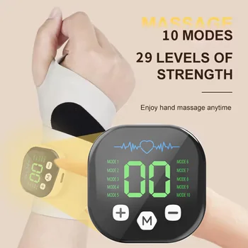 Elektrisches kabelloses Hand-Handgelenk-Massagegerät, 10-Modus-Vibrationsmassage, 29-stufige Massage, Hände