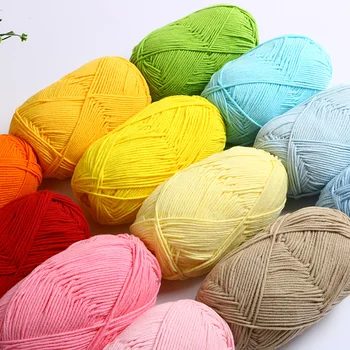 40-50 g/Set, 4-lagig, Milchbaumwolle (80 %), Strickgarn, Handarbeit, gefärbte Lanas zum Häkeln, Basteln