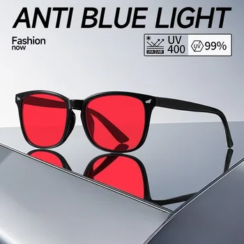 Unisex Rot-Gelb-Orange Getönte Anti-Blaulicht-Brille, Nachtschlaf-Brille mit Roten Gläsern zur Filterung