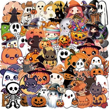Transparente Halloween-Aufkleber - DIY-Dekor für Handys, Gepäck, Tagebücher und Geschenkboxen (50 Stück)