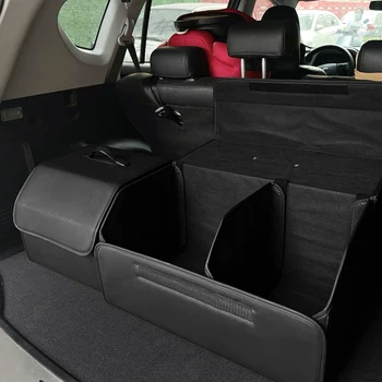 Lagerung Box PU Leder Mehrzweck Faltbare Auto Stamm Lagerung Organizer Auto Stamm Organizer Verstauen