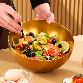 Große Kapazität Edelstahl Salatschüsseln Koreanische Suppe Reisnudeln Ramen Schüssel Küche