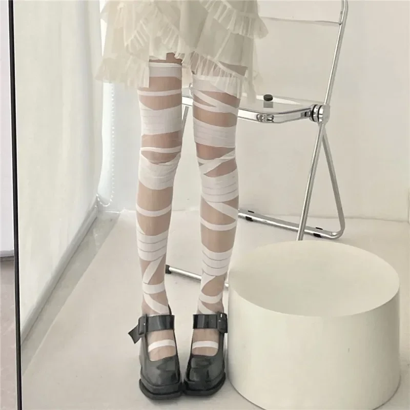 Ultradünne Frauen Spicy Girl Bandage Streifen Lange Strümpfe – Bild 6