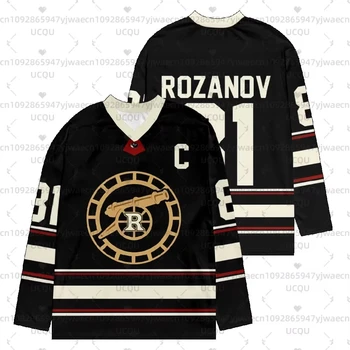2026 Herren New Beheiztes Rivalry Hockey Jersey Langarm T-Shirt Herren Damen Rozanov HOLLANDER V-Ausschnitt