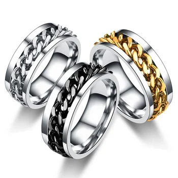 Drehbare Kettenringe aus Titanstahl für Damen und Herren, Spinnerring, Dekompression, multifunktionaler