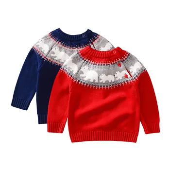 Weihnachtspullover für Kinder, Jungen-Strickwaren, Pullover-Cartoon-Wollstrickmantel