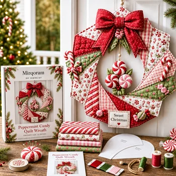 DIY-Kranz-Set zum Aufhängen an der Tür, Weicher Weihnachtskranz-Bausatz, Leichter Dekorationskranz