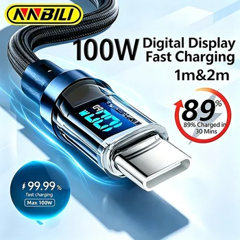 NNBILI USB-auf-Typ-C-Kabel, 120 W, schnelles Ladekabel, USB-Typ-C-auf-USB-C-Displaykabel für Xiaomi POCO