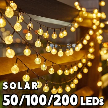 Solar Kristall Globus LED Lichterketten LED Solar Outdoor Licht IP65 Fee Licht Weihnachten Girlande für Garten