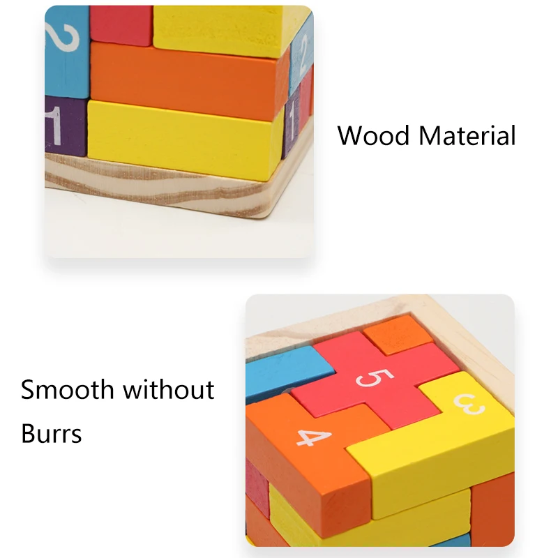 Bunte Holzblock-Puzzles, klassisches 3D-Puzzle „Luban Lock – Bild 4