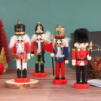 13CM Nussknacker Puppet Soldat Ornamente Weihnachten Anhänger Desktop Dekoration Cartoons Soldaten Band Puppen