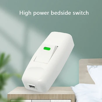 Hause Klassische Weiß Inline On/Off Tisch Lampe Nacht Lampe Taste Draht Kabel Schalter Elektrische Zubehör