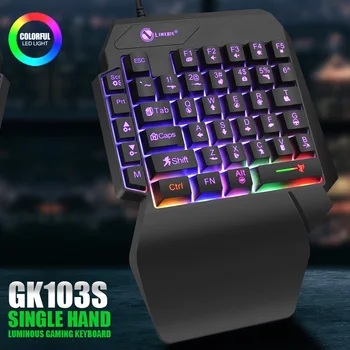 35 Tasten, einhändig, einhändig, Mini-Gaming-Tastatur, USB, ultradünn, kabelgebunden, Hintergrundbeleuchtung