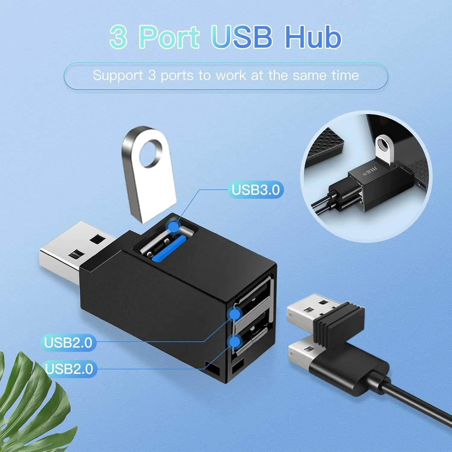 3-in-1 USB-Hub USB 3.0 Adapter USB-Dockingstation – Bild 6
