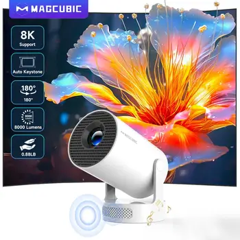 Magcubic 8K Wifi6 Projektor 290ANSI Android 14 Dual WIFI Allwinner H726 BT5.0 1280*720P Heimkino Outdoor