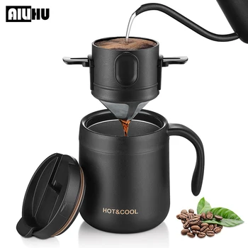 Tragbarer Kaffeefilter aus Edelstahl 304, Tropfkaffee-Teehalter, wiederverwendbarer Becher, Kaffeetropfer