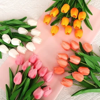 Tulpen Künstliche Blumen Real Touch Blumen Tulpenstrauß Dekor Gefälschte Tulpen Blume für Zuhause