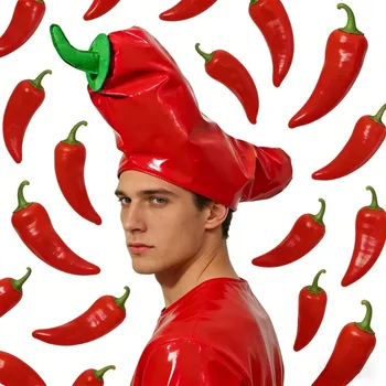 Kreativer Tentakel-förmiger Partyhut, Lustiger Karnevalshut, Kopfbedeckung, Imitation Lebensmittel Chili-Kappe