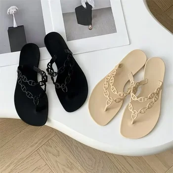 2023 sommer Frauen Hausschuhe Bogen Flip-Flops Niet Wohnungen Sandalen Outdoor Transparent Kristall Strand
