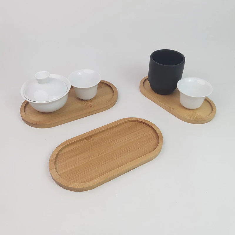 Geschirr Massivholz Essen Tablett runde Rechteck Dessert – Bild 2