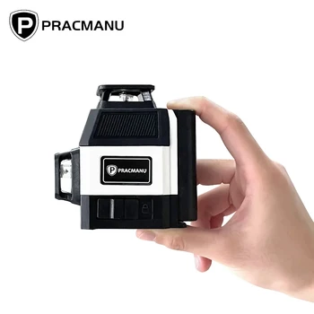 Pracmanu Mini 12-Linien-3D-Laser-Wasserwaage, 360°, selbstnivellierender horizontaler und vertikaler