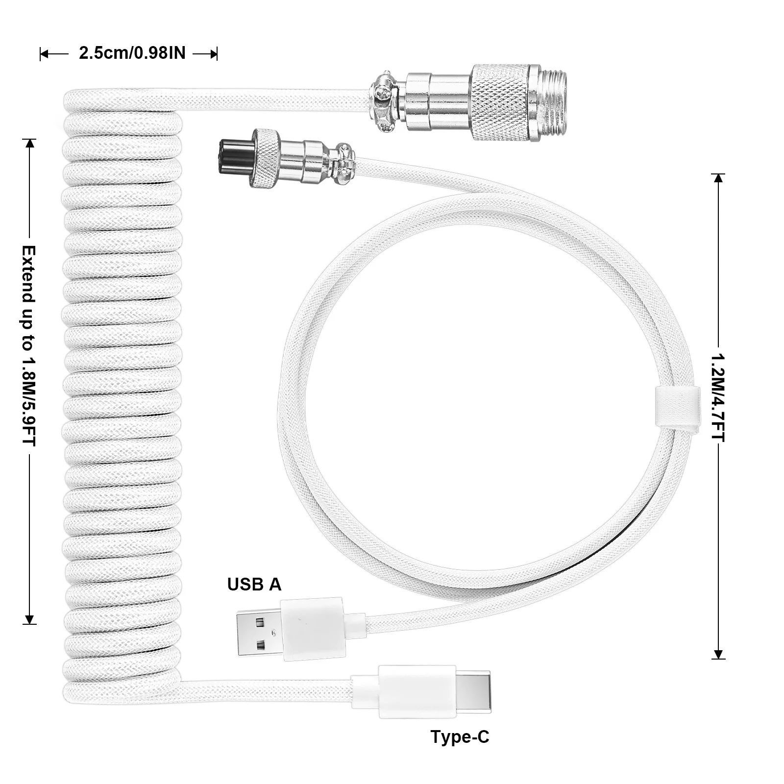 USB Typ C Mechanische Tastatur Spiralkabel Hardware Linker – Bild 4